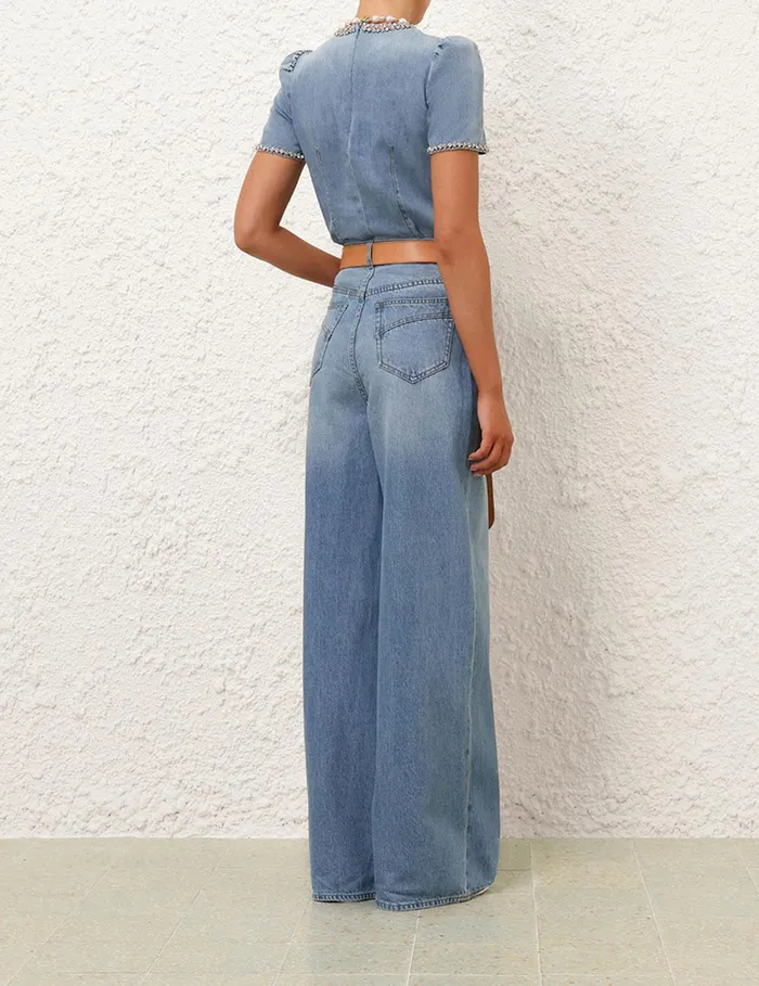 Women Denim Zimmermann Crush Straight Jean Blue Moon