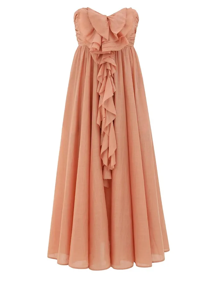 Women Dresses and Coverups Zimmermann Acacia Ruffle Maxi Dress Tan