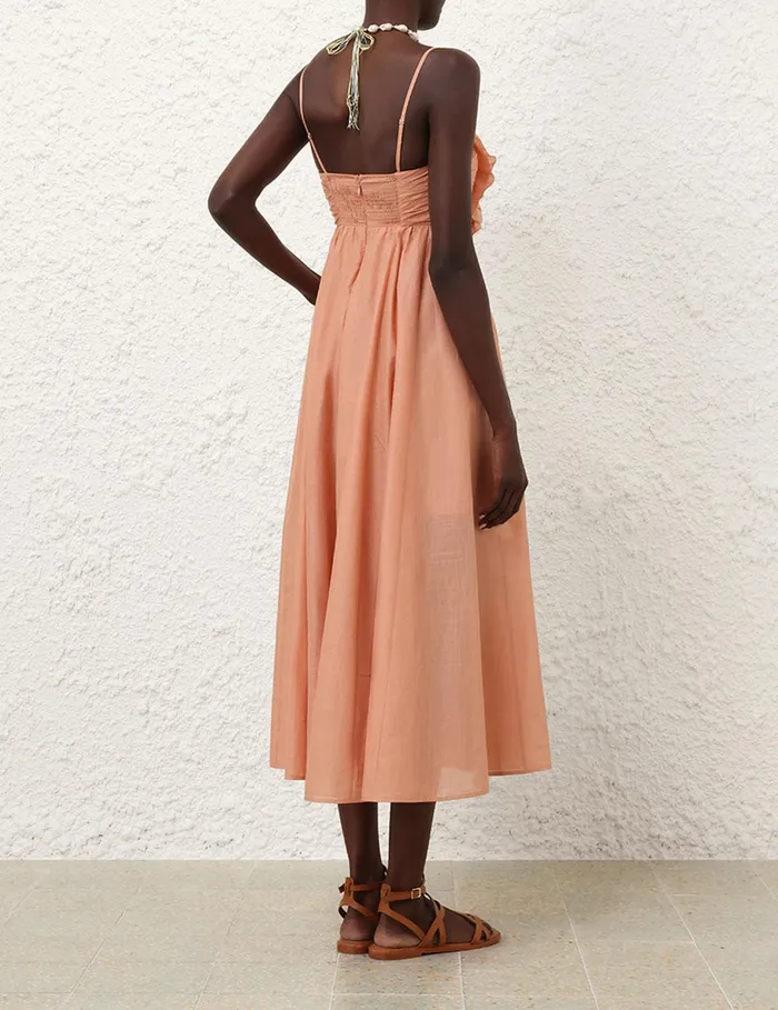 Women Dresses and Coverups Zimmermann Acacia Ruffle Maxi Dress Tan