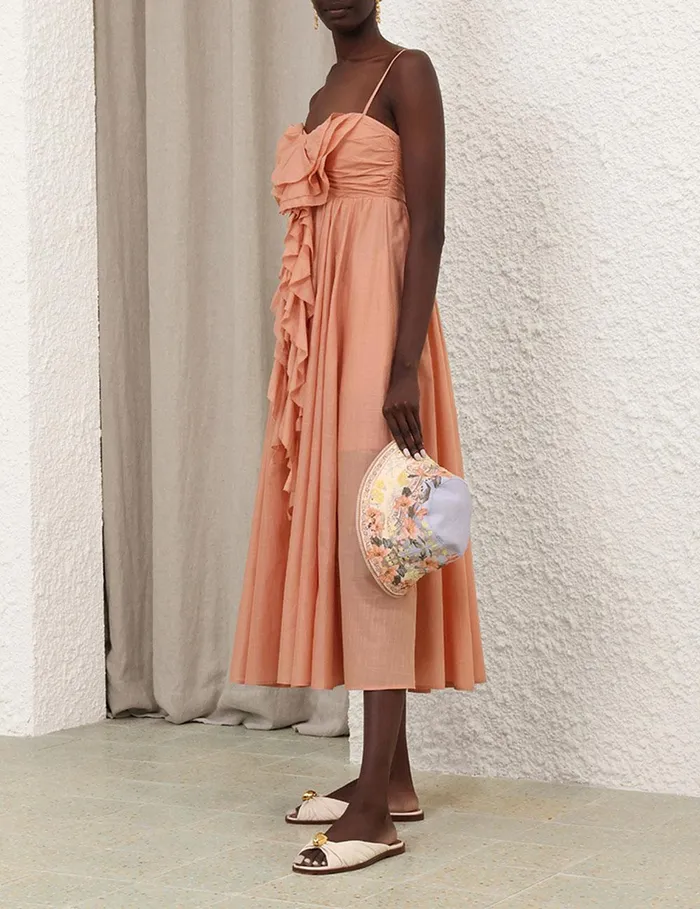 Women Dresses and Coverups Zimmermann Acacia Ruffle Maxi Dress Tan