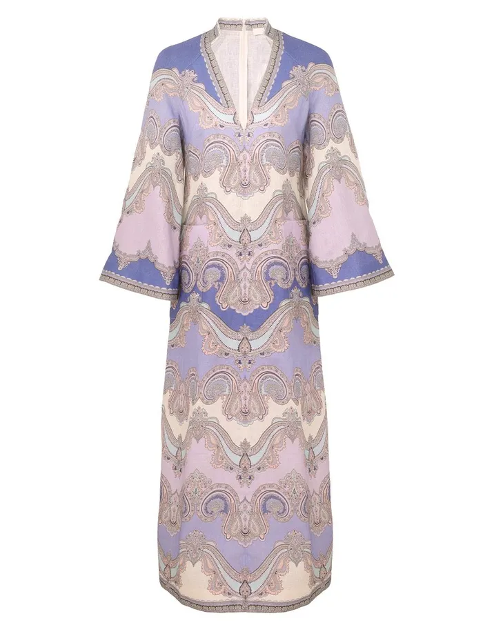 Women Dresses and Coverups Zimmermann Maxine Tunic Midi Dress Cornflower Paisley