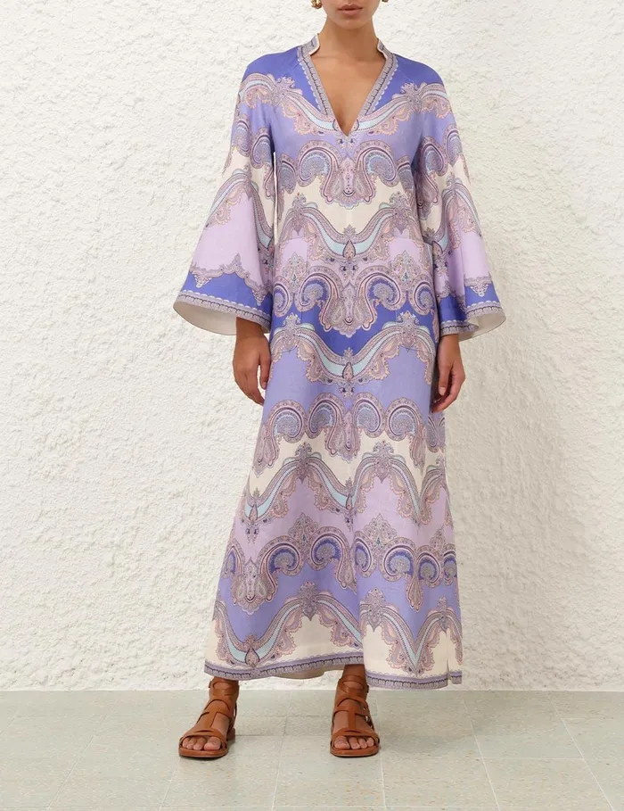 Women Dresses and Coverups Zimmermann Maxine Tunic Midi Dress Cornflower Paisley