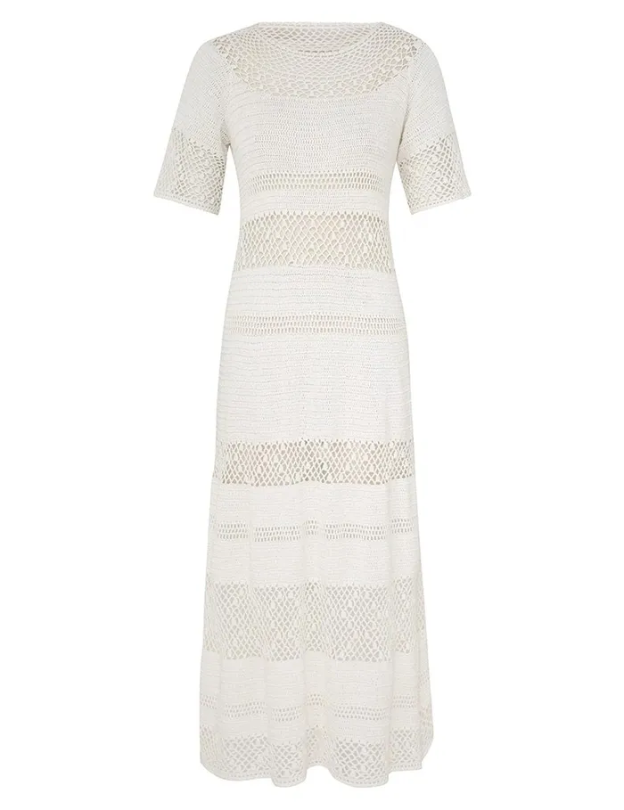 Women Dresses and Coverups Zimmermann Ottie Crochet Dress Ivory
