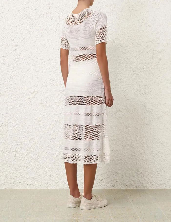 Women Dresses and Coverups Zimmermann Ottie Crochet Dress Ivory