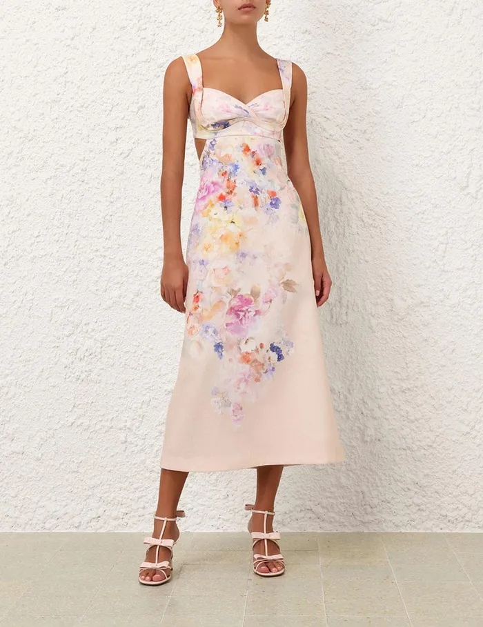 Women Dresses Zimmermann Crush Midi Dress Multi Floral