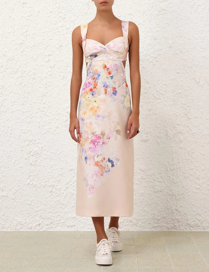 Women Dresses Zimmermann Crush Midi Dress Multi Floral