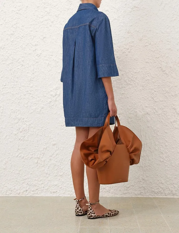 Women Dresses Zimmermann Illustration Denim Tunic Dress Railway Blue