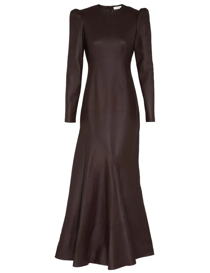 Women Dresses Zimmermann Illustration Leather Dress Mahogany