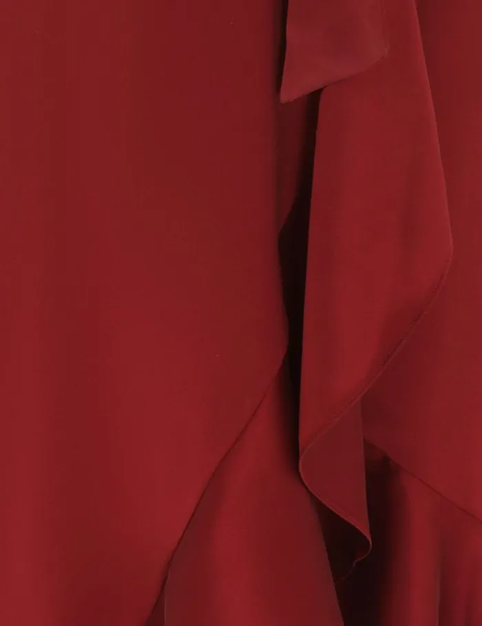 Women Dresses Zimmermann Silk Wrap Midi Dress Burgundy