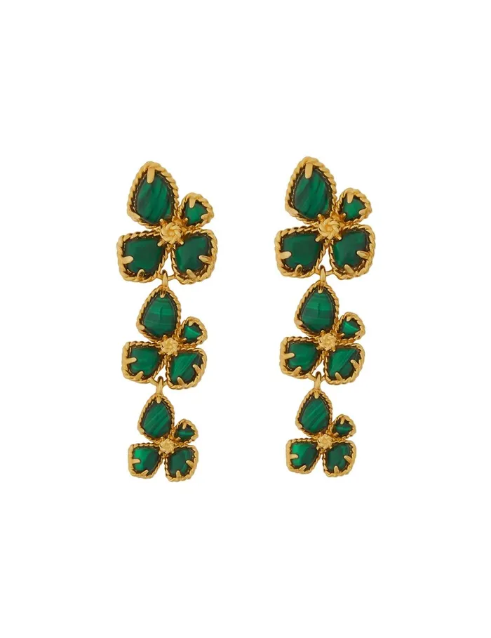 Women Earrings Zimmermann Bloom Large Dangles Goldmalachite