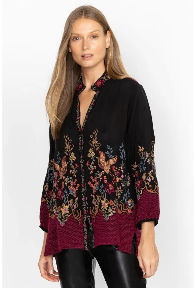Women Eleana Blouse Black Johnny Was Tops
