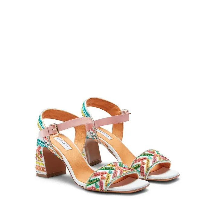 Women Embroidered Leather Sandal Orangewhite Fratelli Rossetti Sandals Women Embroidered Leather Sandal Orangewhite Fratelli Rossetti Sandals