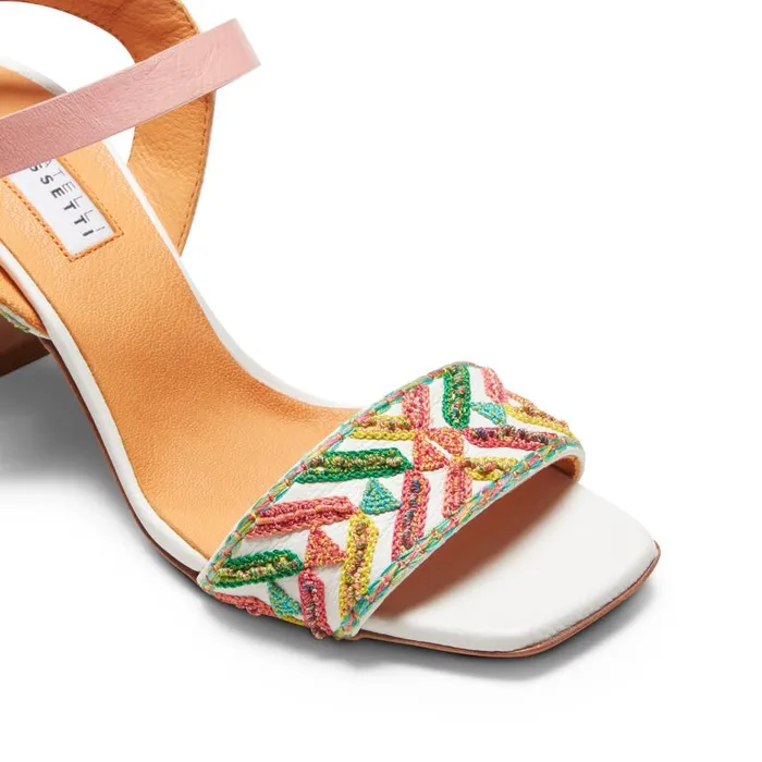 Women Embroidered Leather Sandal Orangewhite Fratelli Rossetti Sandals Women Embroidered Leather Sandal Orangewhite Fratelli Rossetti Sandals