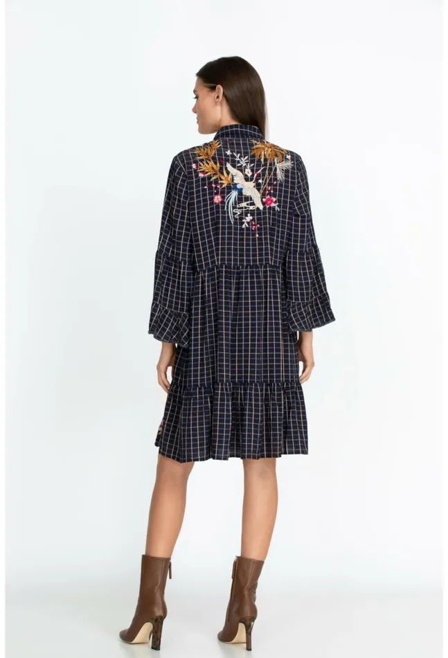 Women Emiko Easy Tiered Dress Plaid Johnny Was Dresses