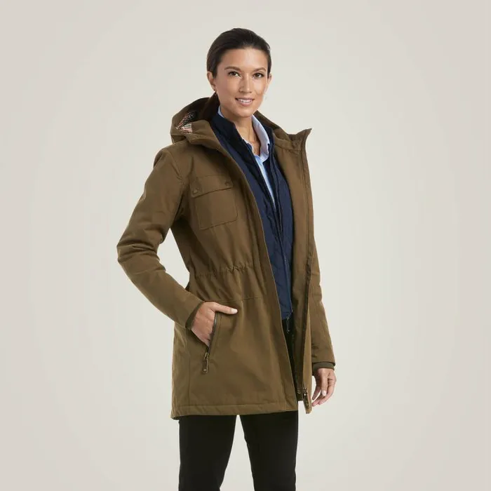 Women English Riding Ariat Argentium Parka Earth