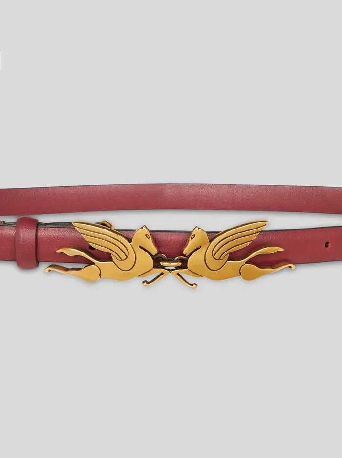 Women Etro Belts Belt With Pegaso Burgundy Women Etro Belts Belt With Pegaso Burgundy