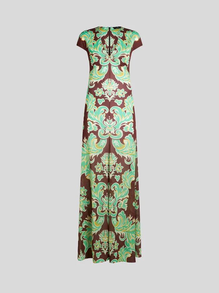 Women Etro Dresses Printed Jersey Dress Dark Brown