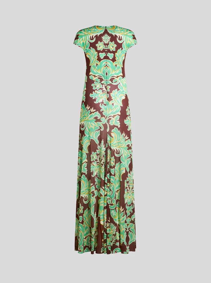 Women Etro Dresses Printed Jersey Dress Dark Brown Women Etro Dresses Printed Jersey Dress Dark Brown