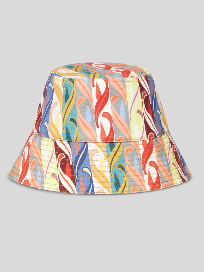 Women Etro Hats And Gloves Bucket Hat With Summer Print White