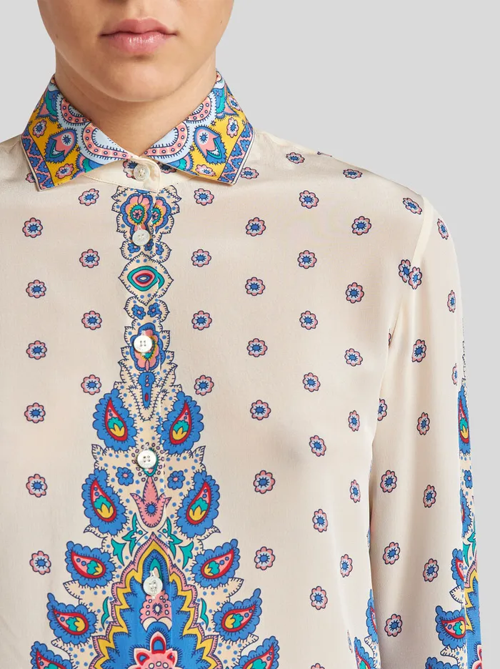 Women Etro Shirts And Blouses Floral Shirt White Women Etro Shirts And Blouses Floral Shirt White