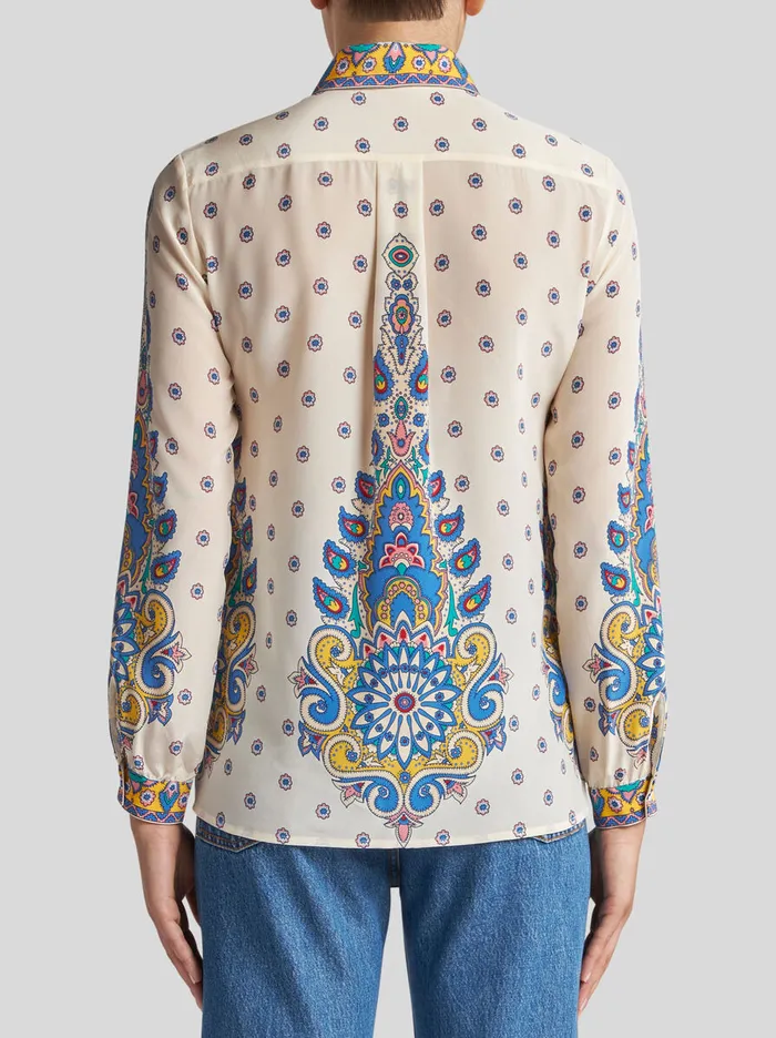 Women Etro Shirts And Blouses Floral Shirt White Women Etro Shirts And Blouses Floral Shirt White