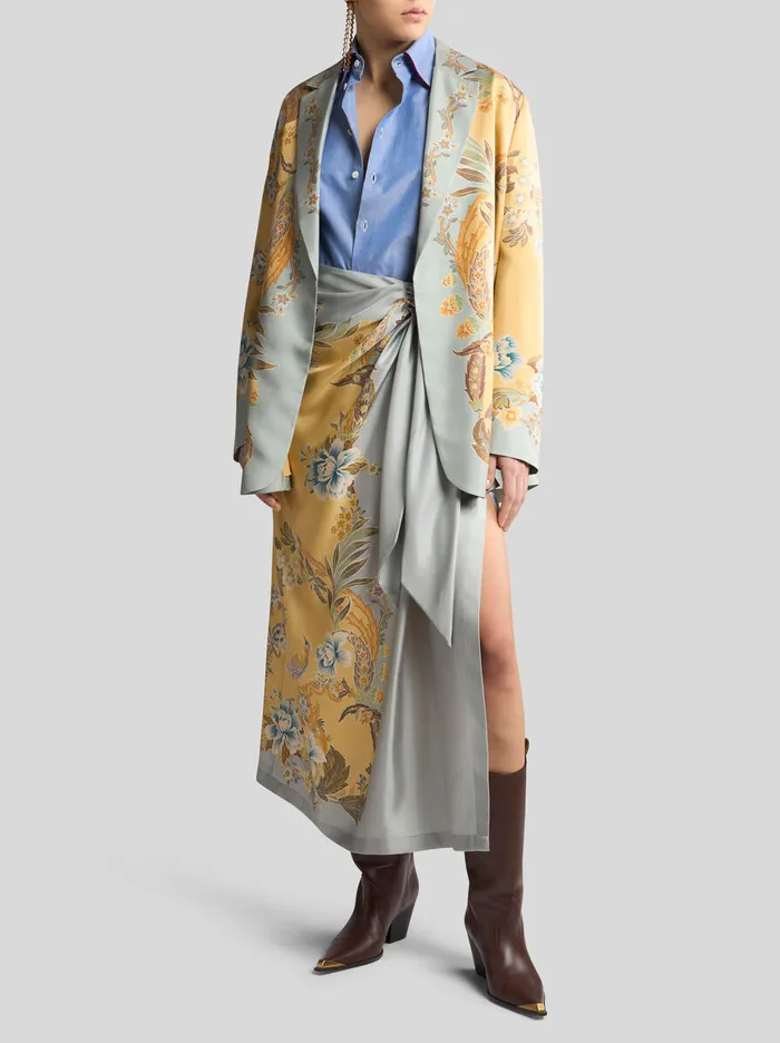 Women Etro Skirts Printed Silk Skirt Yellow Women Etro Skirts Printed Silk Skirt Yellow