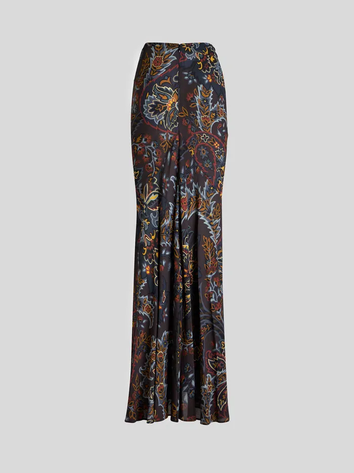 Women Etro Skirts Stretch Sable Paisley Skirt Black Women Etro Skirts Stretch Sable Paisley Skirt Black