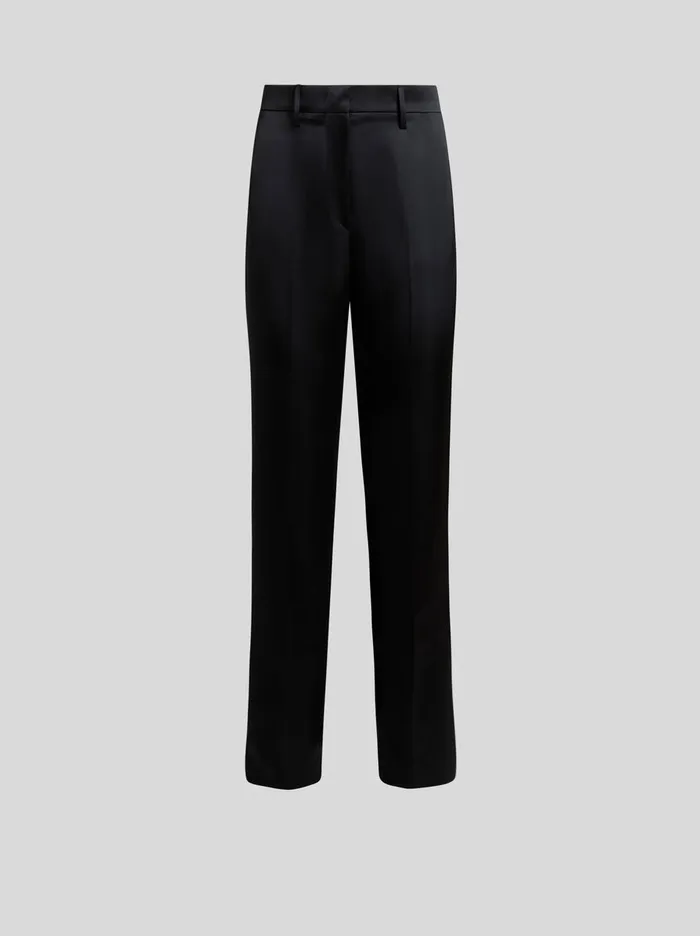 Women Etro Trousers Duchesse Cigarette Trousers Black