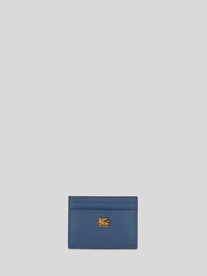 Women Etro Wallets And Credit Card Holder Leather Credit Card Holder With Pegaso Light Blue Women Etro Wallets And Credit Card Holder Leather Credit Card Holder With Pegaso Light Blue