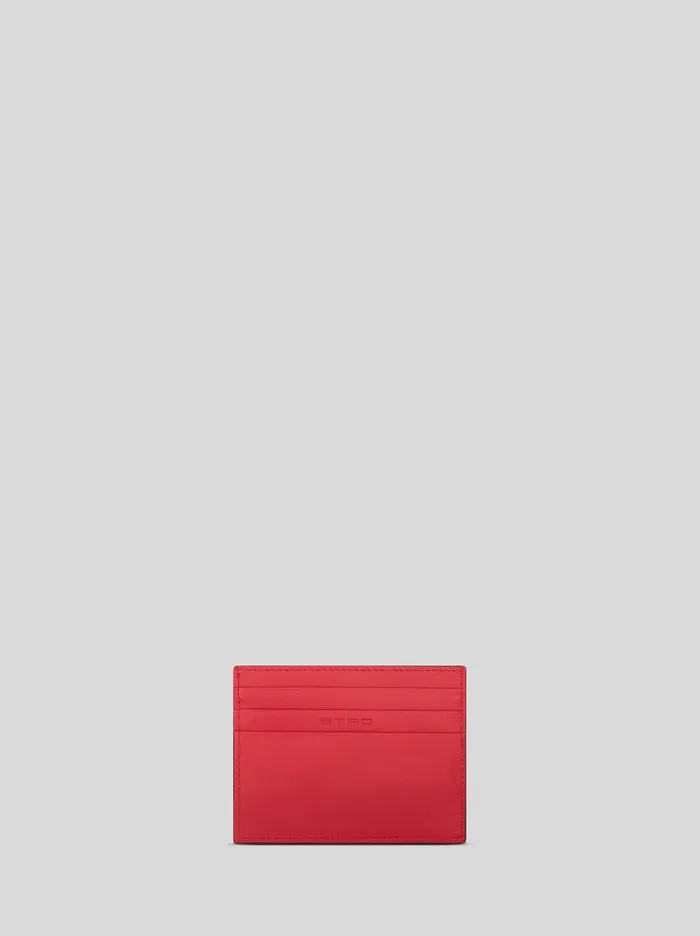 Women Etro Wallets And Credit Card Holder Leather Credit Card Holder With Pegaso Red Women Etro Wallets And Credit Card Holder Leather Credit Card Holder With Pegaso Red