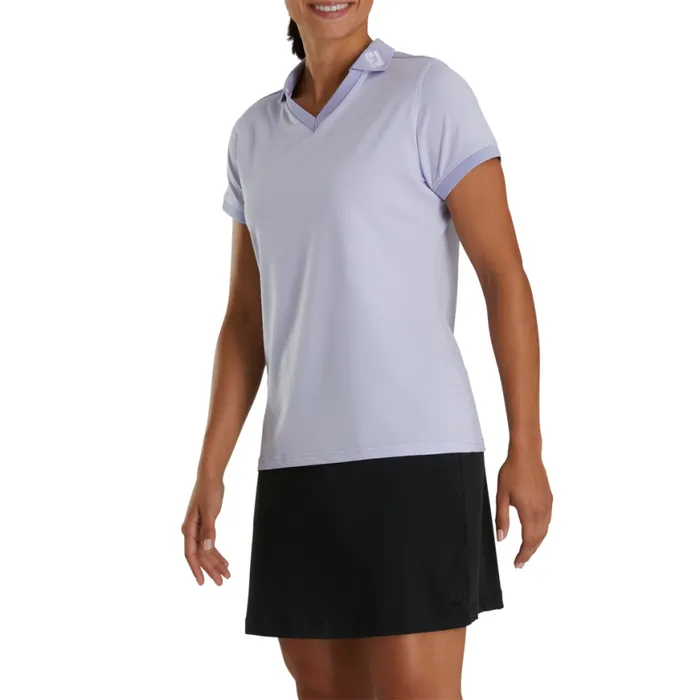 Women FootJoy Shirts End On End 8211 FJ Tour Logo Lavender