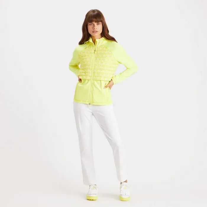 Women GFORE Yellow Hybrid G039s Tech Jersey Hooded Golf Sweater