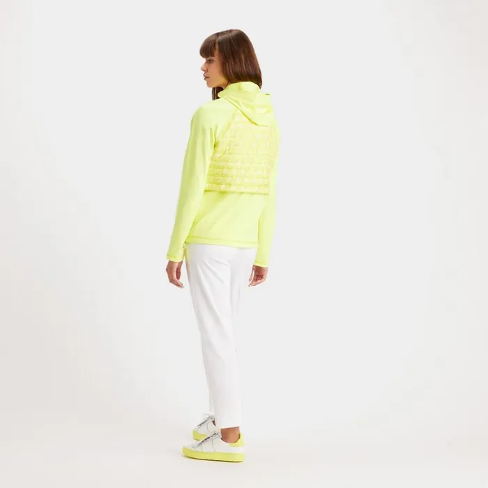 Women GFORE Yellow Hybrid G039s Tech Jersey Hooded Golf Sweater