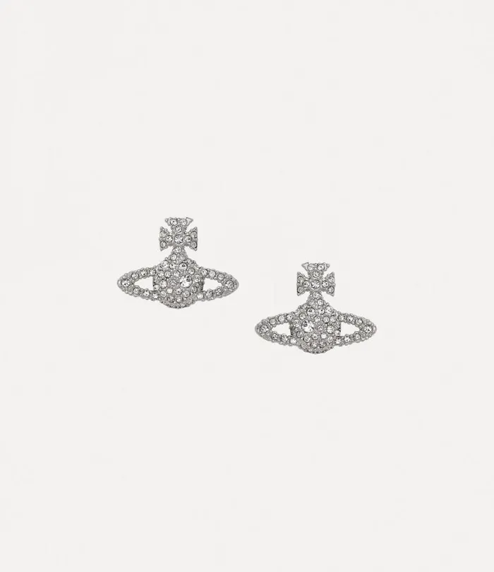 Women Grace Bas Relief Stud Earrings Platinumcrystalcrystal Vivienne Westwood Classic Styles Women Grace Bas Relief Stud Earrings Platinumcrystalcrystal Vivienne Westwood Classic Styles