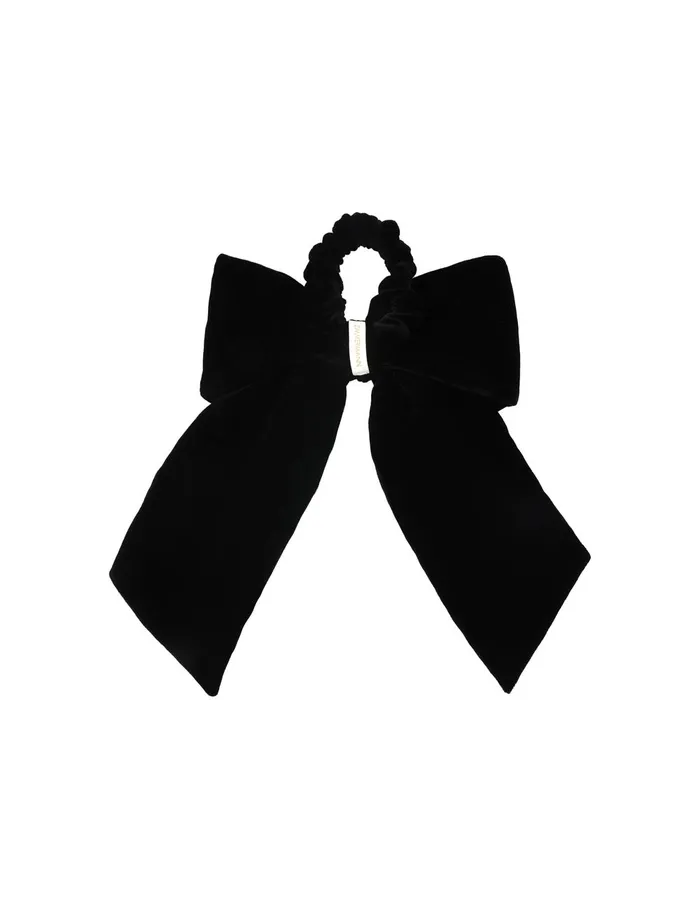 Women Hair Accessories Zimmermann Velvet Bow Scrunchie Black