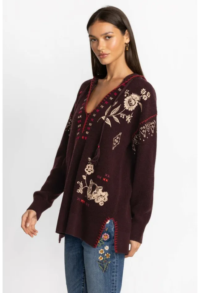 Women Ivey Baja Pullover Eggplant Johnny Was Tops