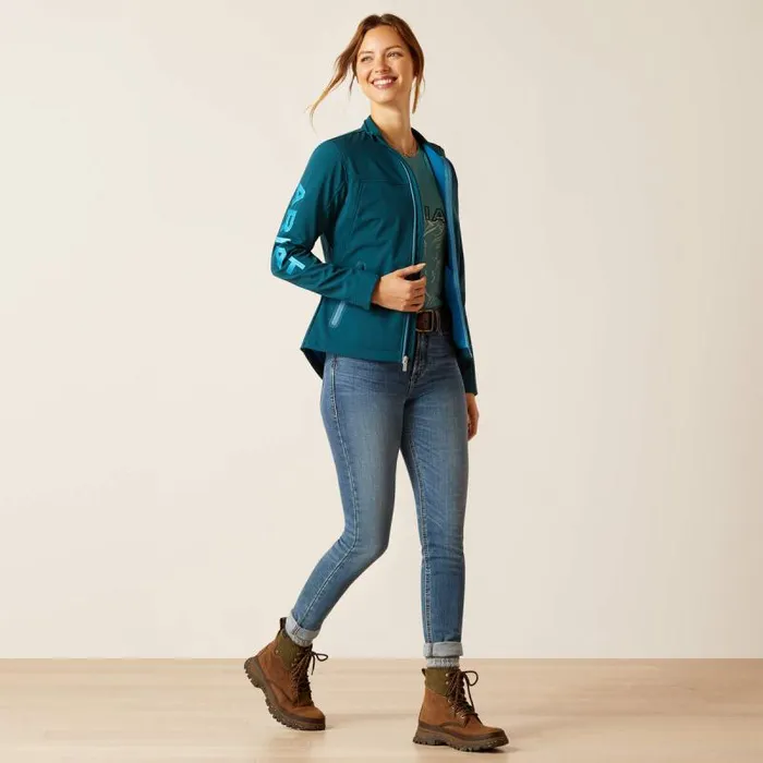 Women Jackets and Vests Ariat New Team Softshell Jacket Reflecting Pond Women Jackets and Vests Ariat New Team Softshell Jacket Reflecting Pond