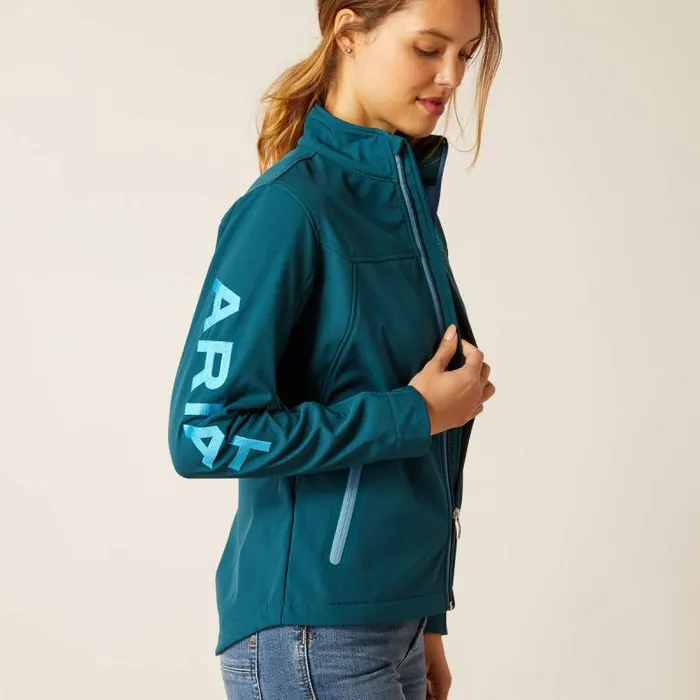 Women Jackets and Vests Ariat New Team Softshell Jacket Reflecting Pond Women Jackets and Vests Ariat New Team Softshell Jacket Reflecting Pond