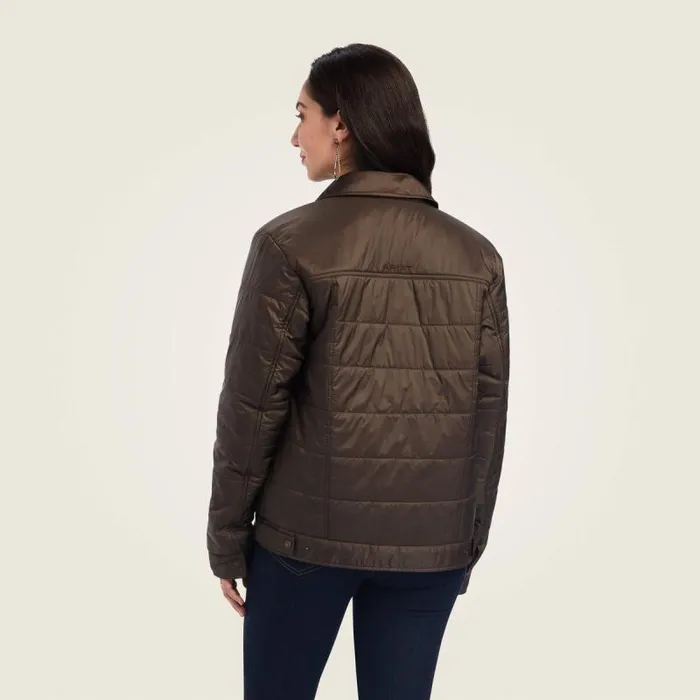 Women Jackets and Vests Ariat Puffer Trucker Insulated Jacket Banyan Bark Women Jackets and Vests Ariat Puffer Trucker Insulated Jacket Banyan Bark
