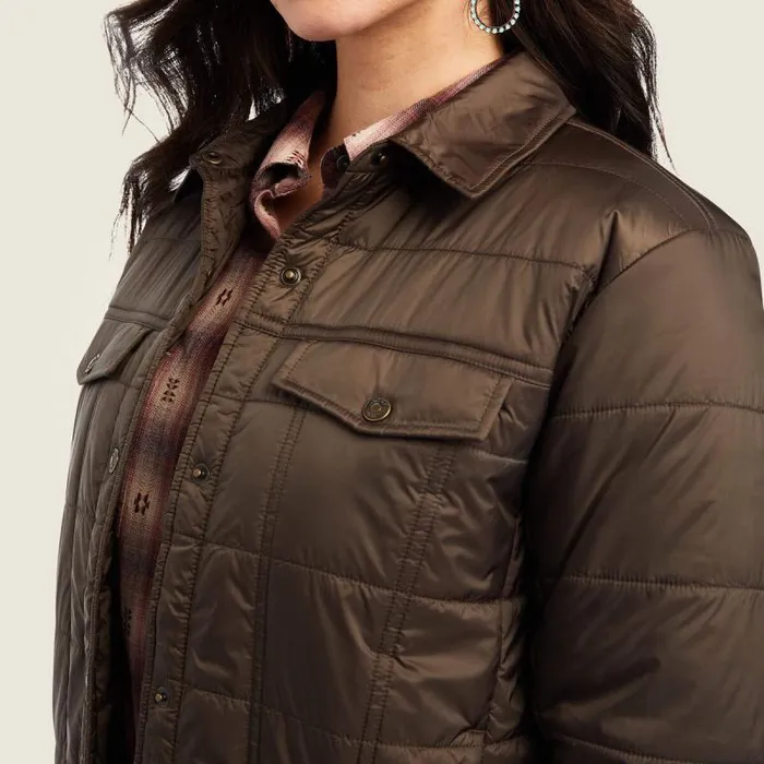 Women Jackets and Vests Ariat Puffer Trucker Insulated Jacket Banyan Bark Women Jackets and Vests Ariat Puffer Trucker Insulated Jacket Banyan Bark