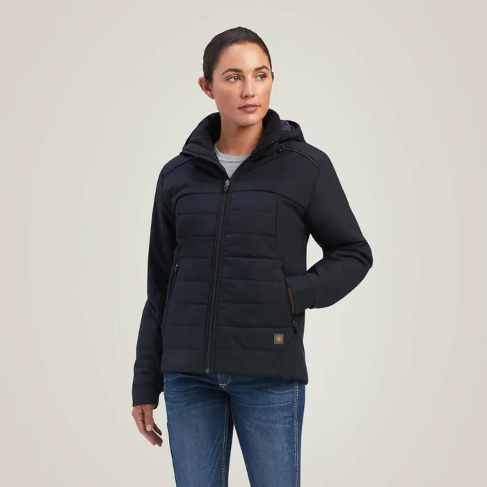 Women Jackets and Vests Ariat Rebar Valkyrie Stretch Canvas Insulated Jacket Black