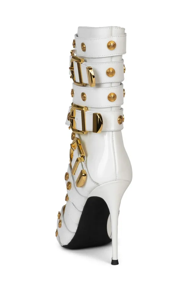 Women Jeffrey Campbell Ankle To Mid LOYALTY Black Patent Gold