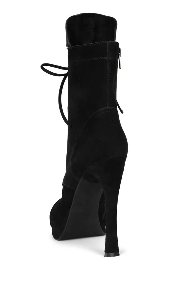 Women Jeffrey Campbell Ankle To Mid WATCHME Black Suede Gold