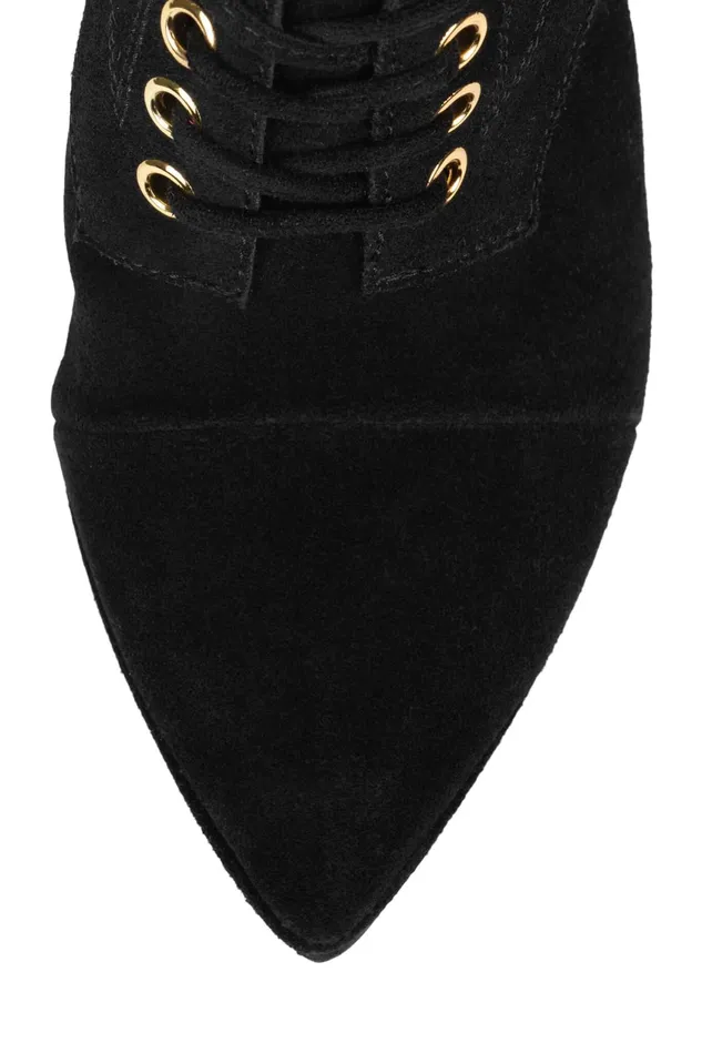Women Jeffrey Campbell Ankle To Mid WATCHME Black Suede Gold
