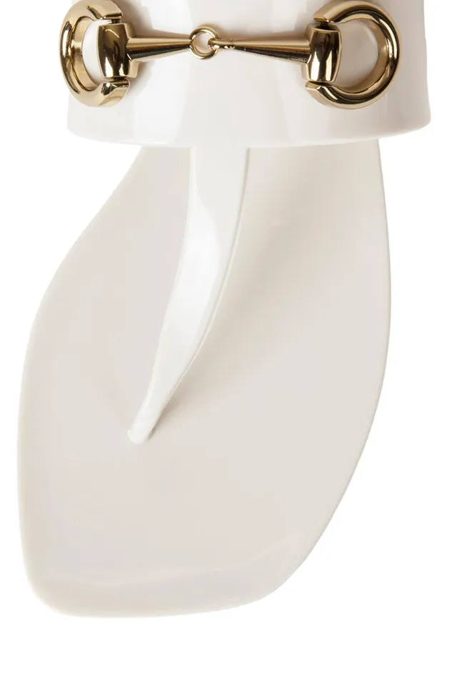 Women Jeffrey Campbell Flat ALILBIT Cream Shiny