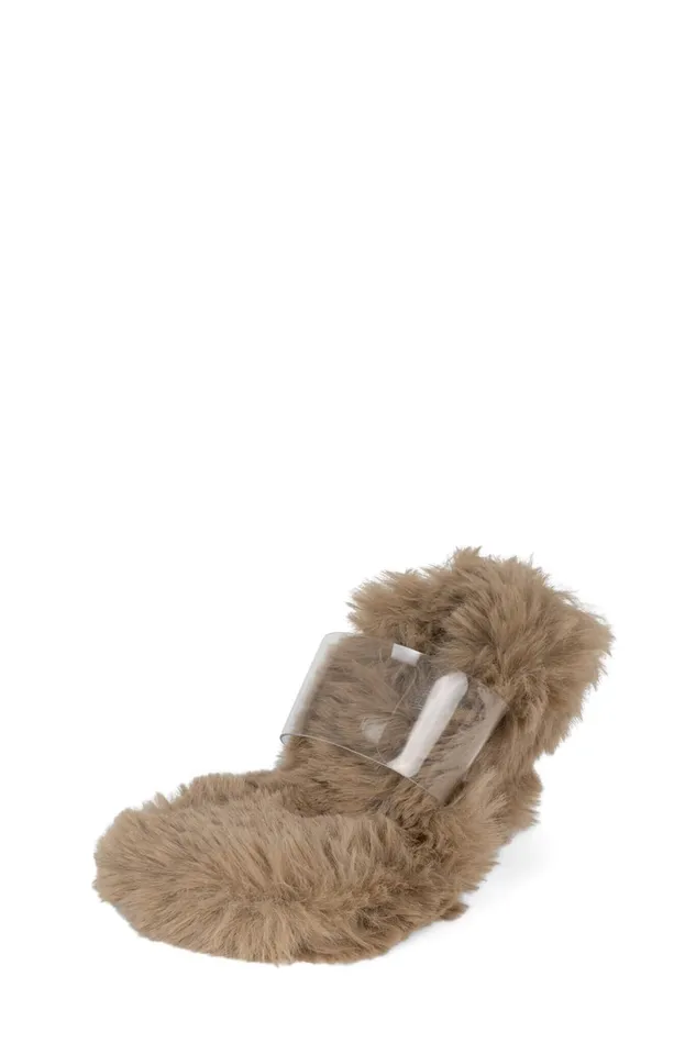 Women Jeffrey Campbell Heel BAREFUZZ Black Clear