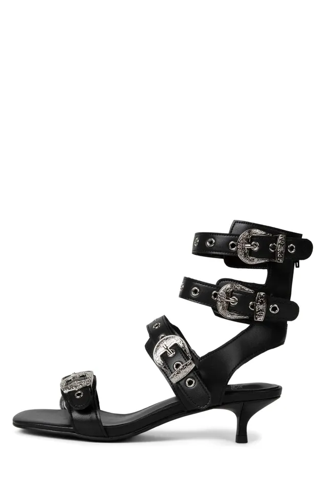 Women Jeffrey Campbell Heel ECLECTICA Black Silver