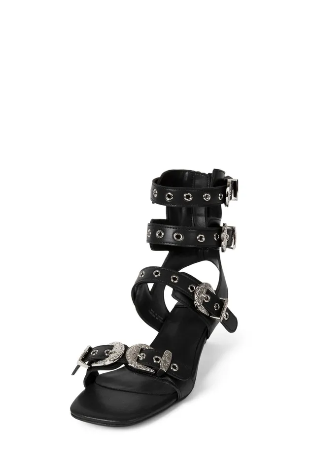 Women Jeffrey Campbell Heel ECLECTICA Black Silver