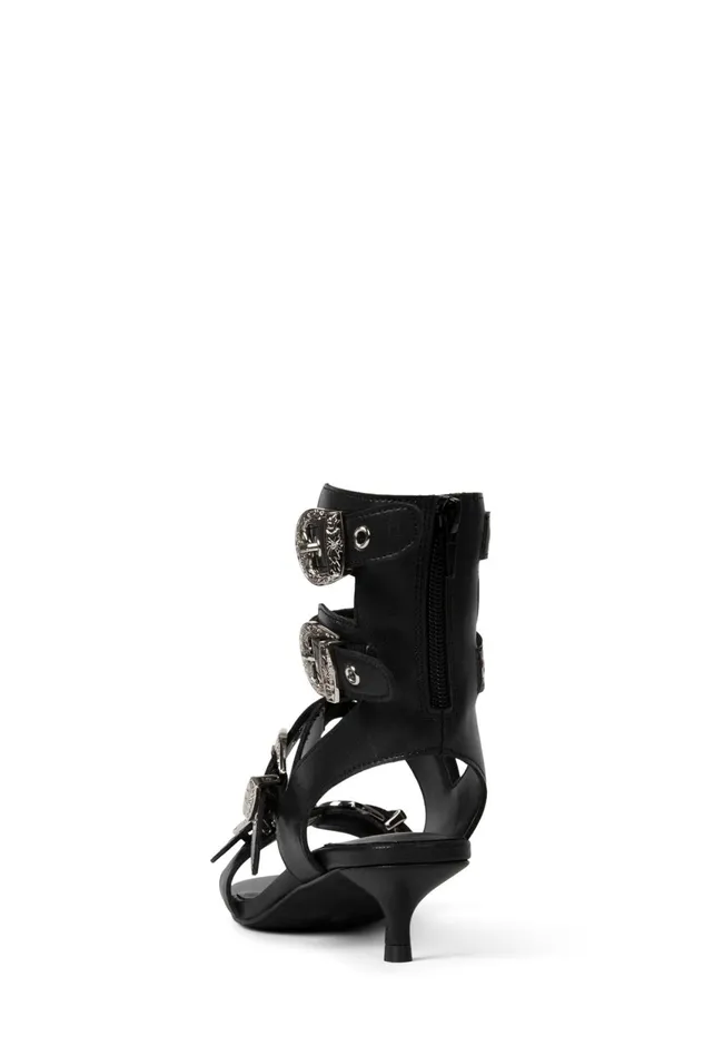 Women Jeffrey Campbell Heel ECLECTICA Black Silver