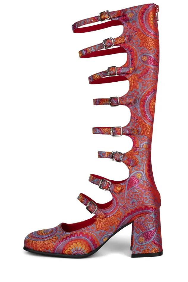 Women Jeffrey Campbell Pump MONSIEUR Blue Paisley